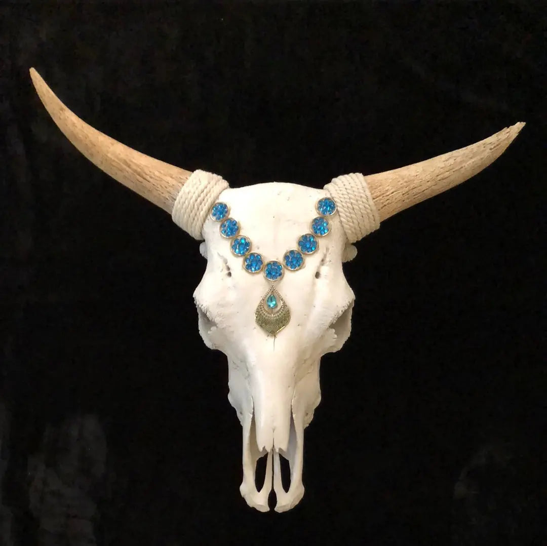 Jewelled Cow Skull Rusted Rustics